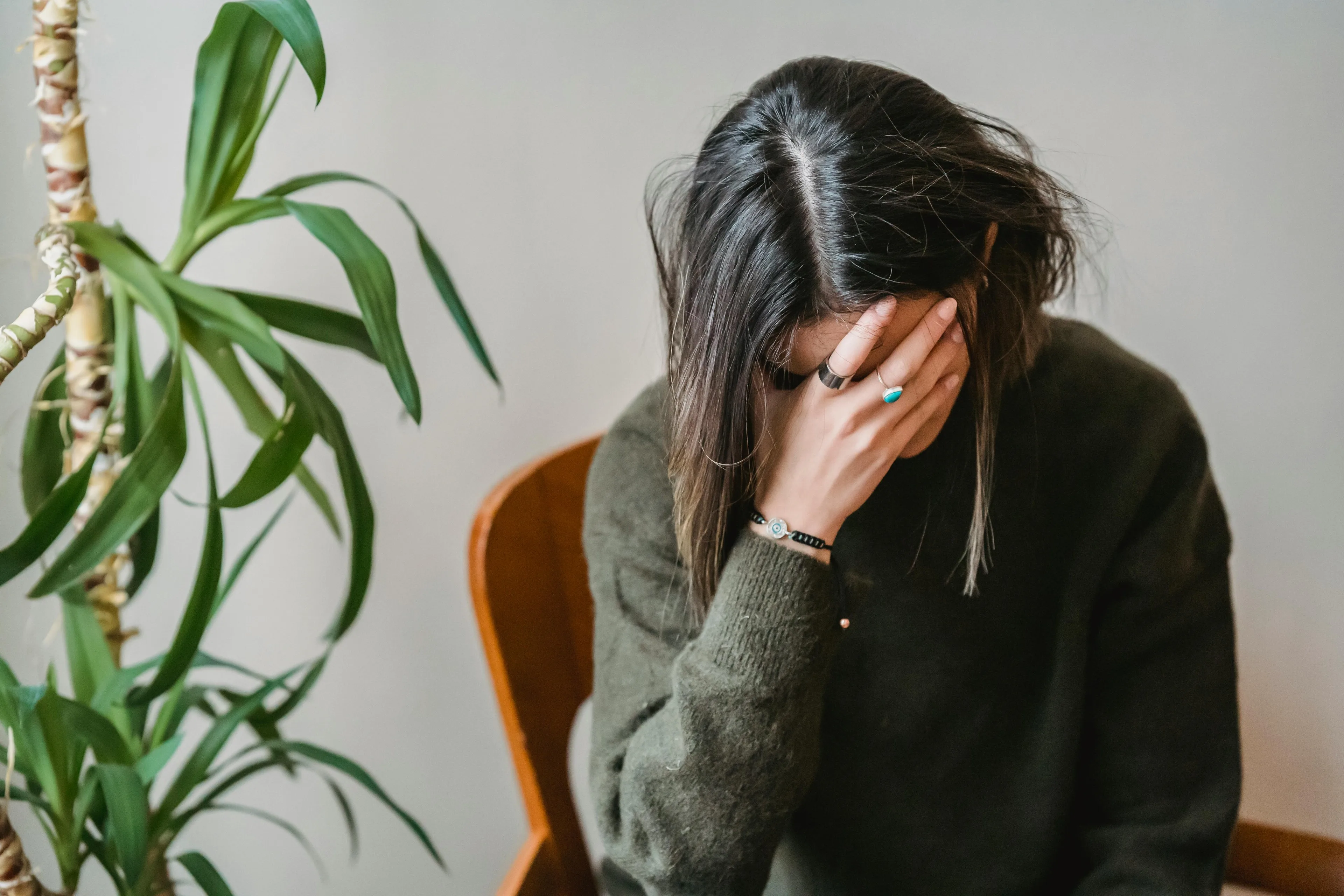 A stressed woman